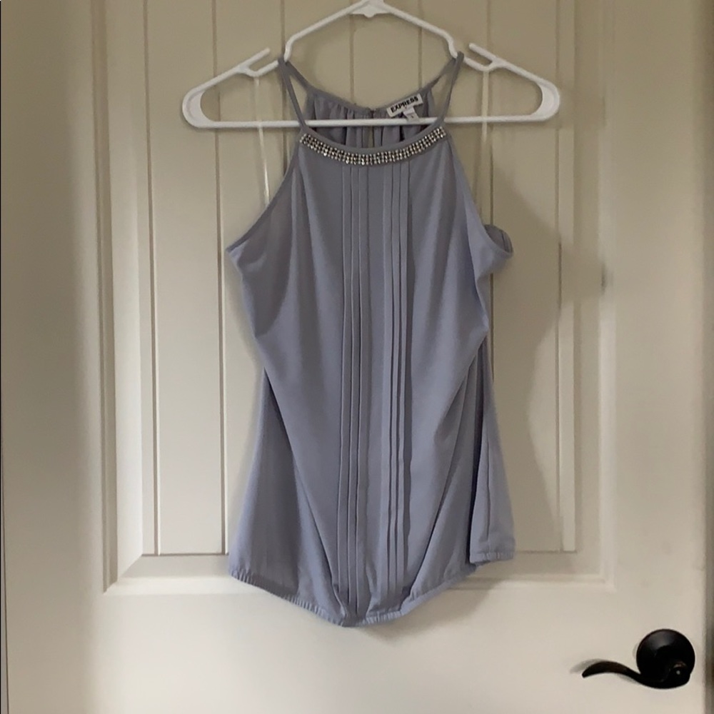 Embellished halter blouse